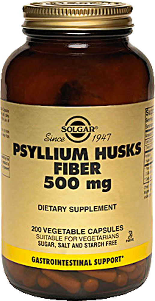 Solgar Psyllium Husks Fiber -- 500 Mg - 200 Vegetable Capsules